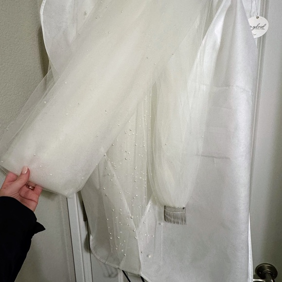 Sara Gabriel Custom Pear Ombré Veil 110” - NEW NEVER WORN - Picture 2 of 7